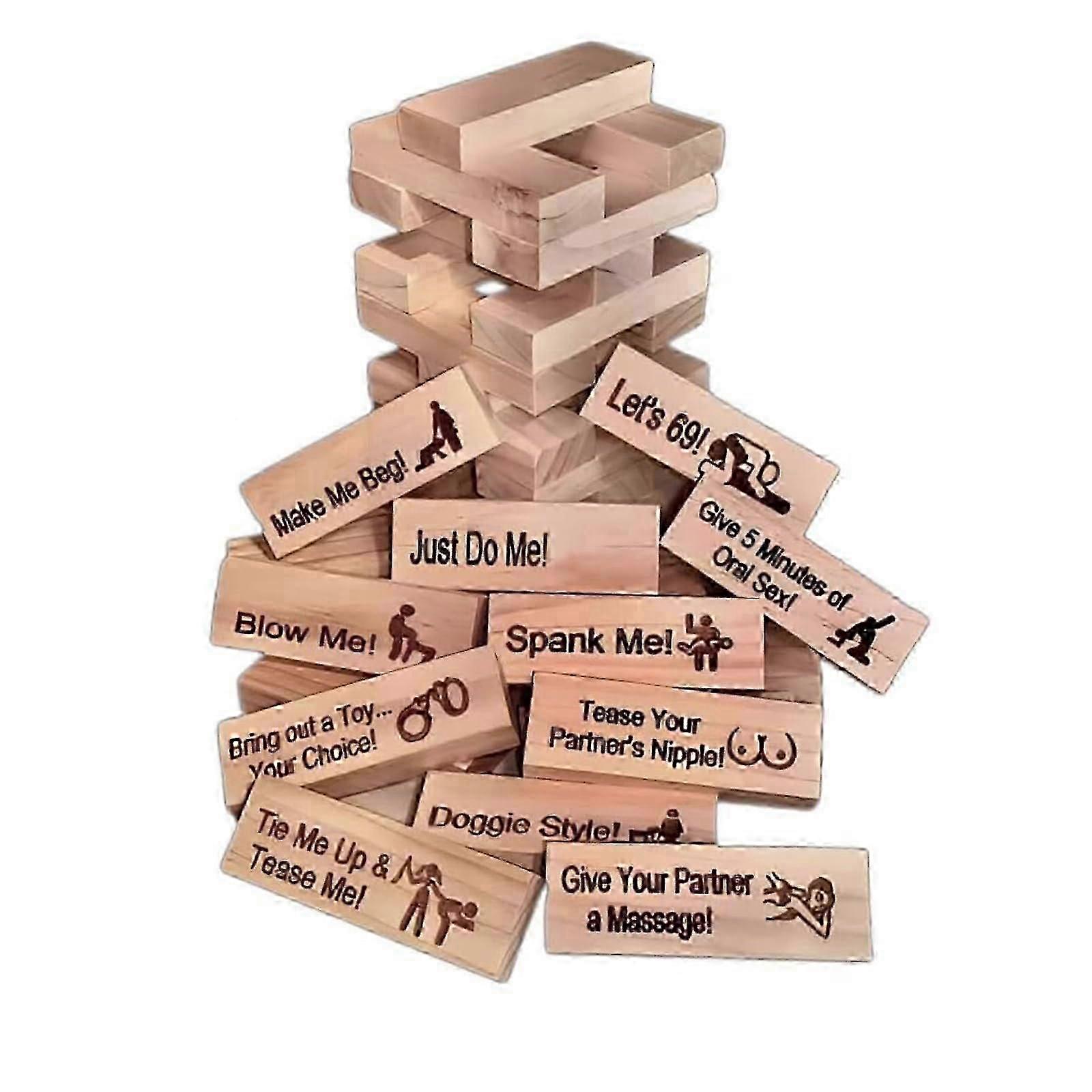 Block Party Adult Game Tumbling Tower Party Game,48pcs Hilarious And Unique Blocks Game New