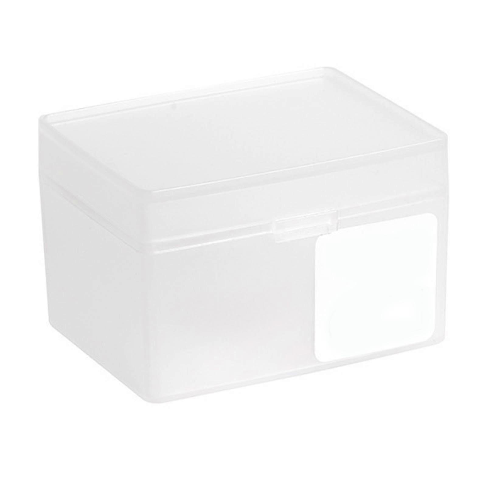 Small Clear Storage Box Transparent Stackable Small Plastic Organizer with Hinged Lid for Office Tape Notes