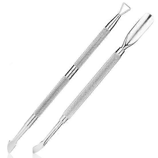 2Pcs Professional Triangle Dead Skin Remover Cuticle Pusher Nail Peeler Scraper
