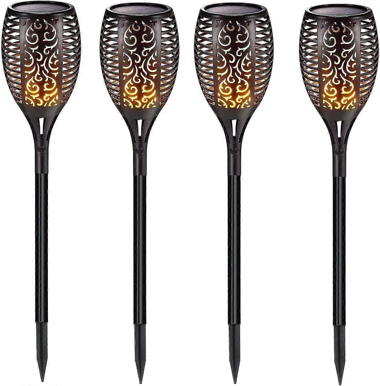 Waterproof Solar Flame Lamp Ip65 Garden Torch Solar Flame Lights Outdoor Decoration For Garden Patio Paths (4 Pa)