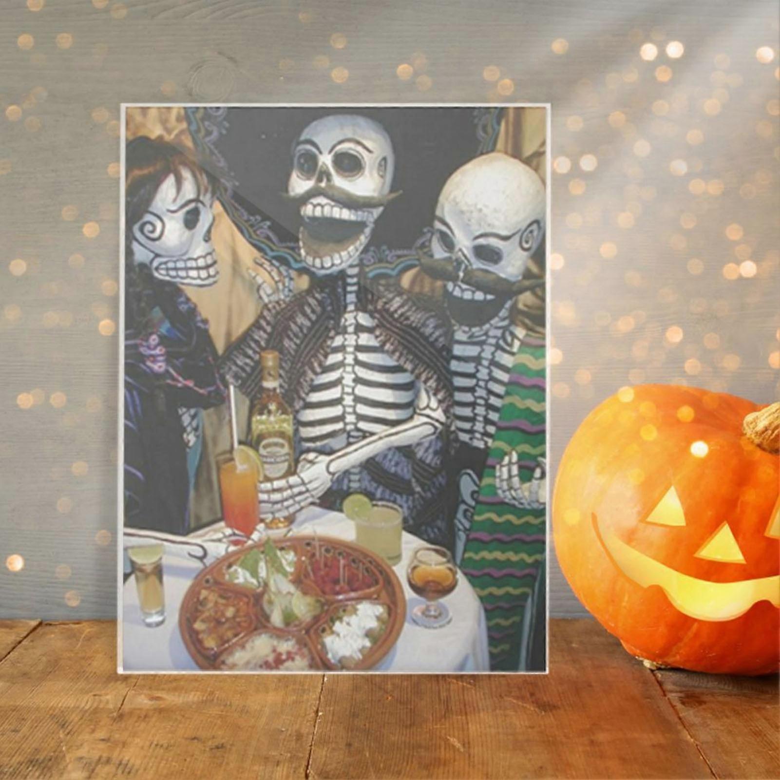 هالوين صورة زخرفية واضحة نمط هالوين موضوع الاكريليك زخرفة اللوحة عطلة الديكور 14x21cm CBS719X12