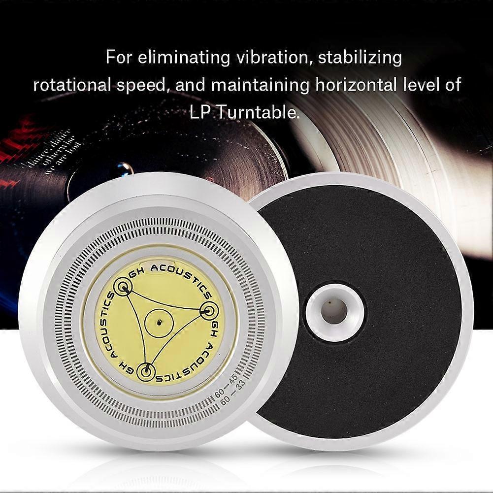 60Hz Turntable Disc Record Stabilizer Clamp with Bubble Level for LP Vinyl Record Player Silver