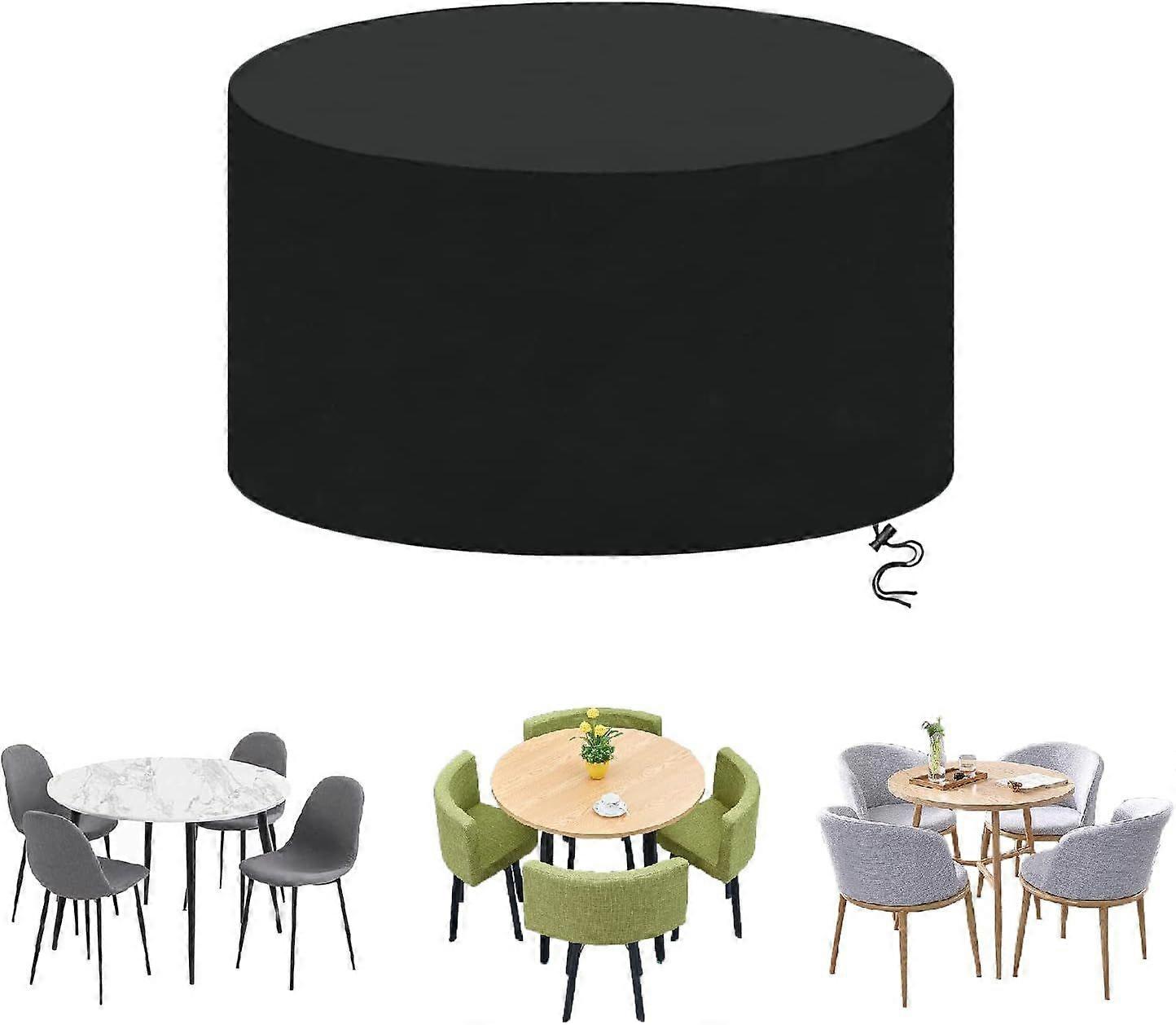 أغطية المائدة المستديرة للماء في الهواء الطلق ، يندبروف ، مقاوم للماء ، مضاد للأشعة فوق البنفسجية ، مقاوم للغبار ، مقاوم للتمزق ، غطاء مجموعة فناء نسيج أكسفورد 420D ، فناء دائري Furnitu