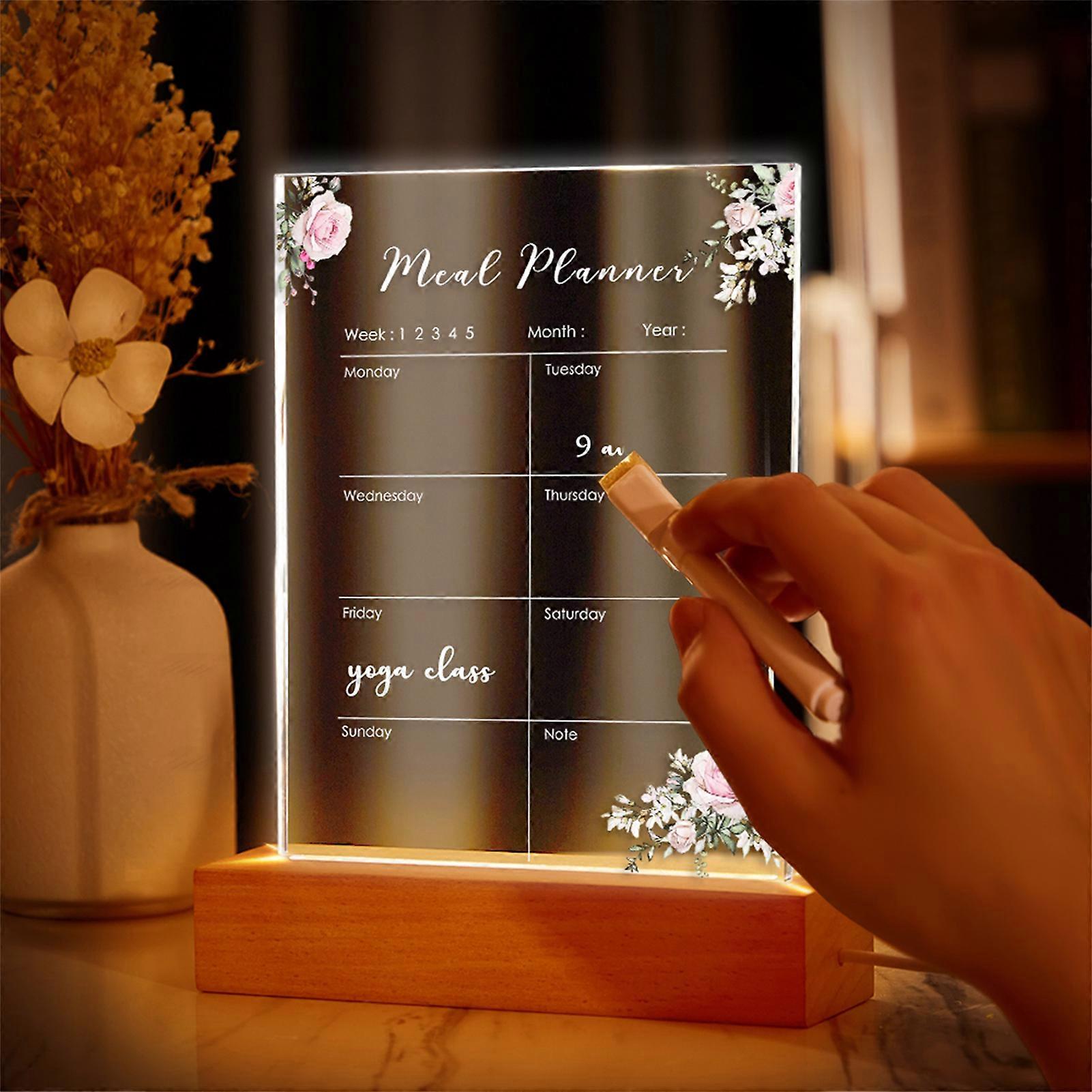 Acrylic Dry Erase Board Reusable Small Clear Acrylic Message Memo Board for Home Office XHD851
