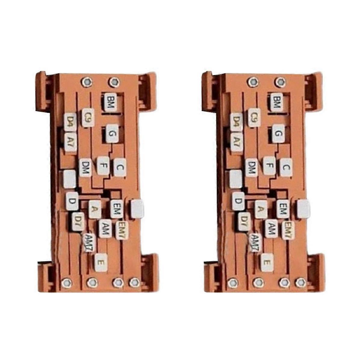 2pcs Brown Guitar Assistant Tool for Beginners - Automatic Chord Maker for Folk Guitar