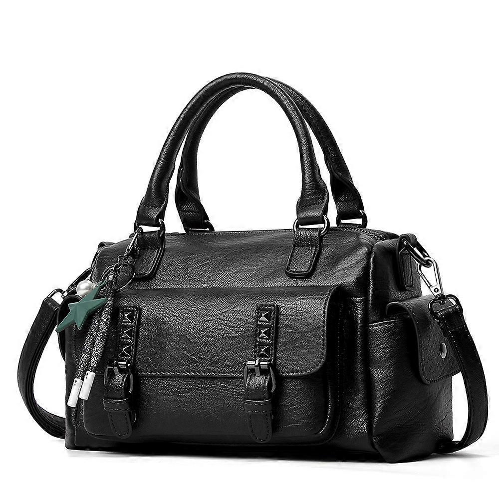 048 Pebbled Leather Multi-compartment Handbag Large Capacity Crossbody Shoulder Bag