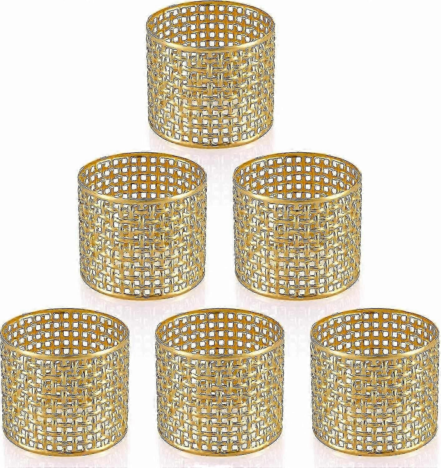 Portatovaglioli Set Di 6, Portatovaglioli in Metallo Robusto Oro Fibbie Tovagliolo Delicate Per Halloween