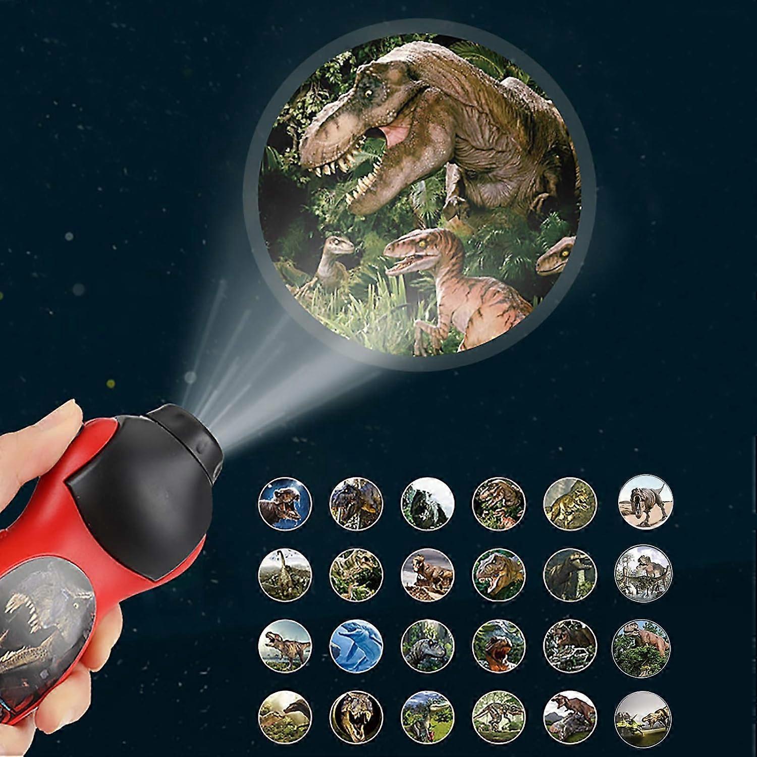 Kids Projector Flashlight, 24 Patterns Dinosaur Slide Baby Sleep Bedding Story Educational Toy