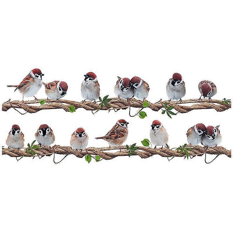 Cartoon Bird Rattan Wall Sticker Removable Adhesive for Baby Bedroom and Playroom Toy Modern Style