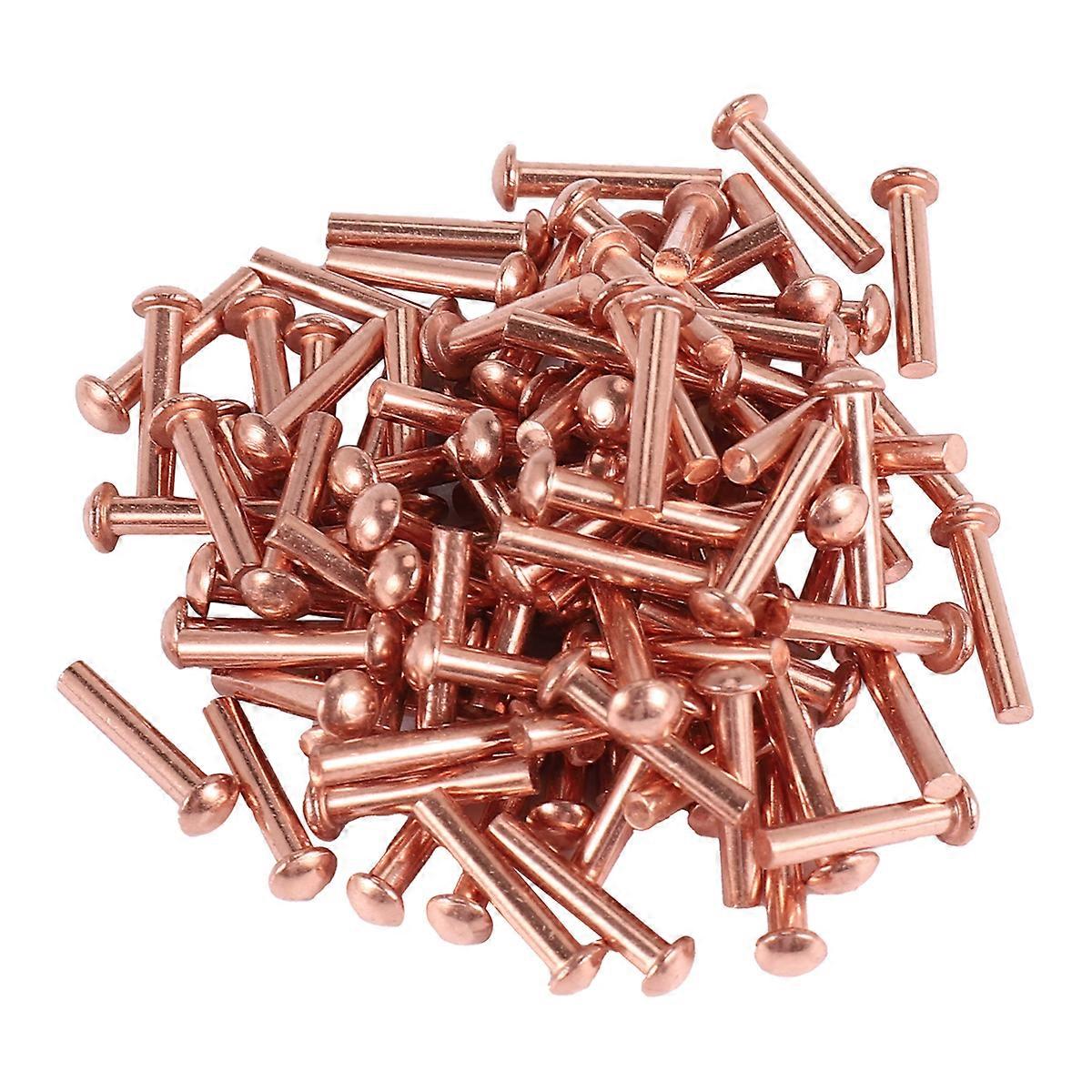 100 Pcs 5/64inch x 25/64inch Round Copper Solid Rivets Fasteners