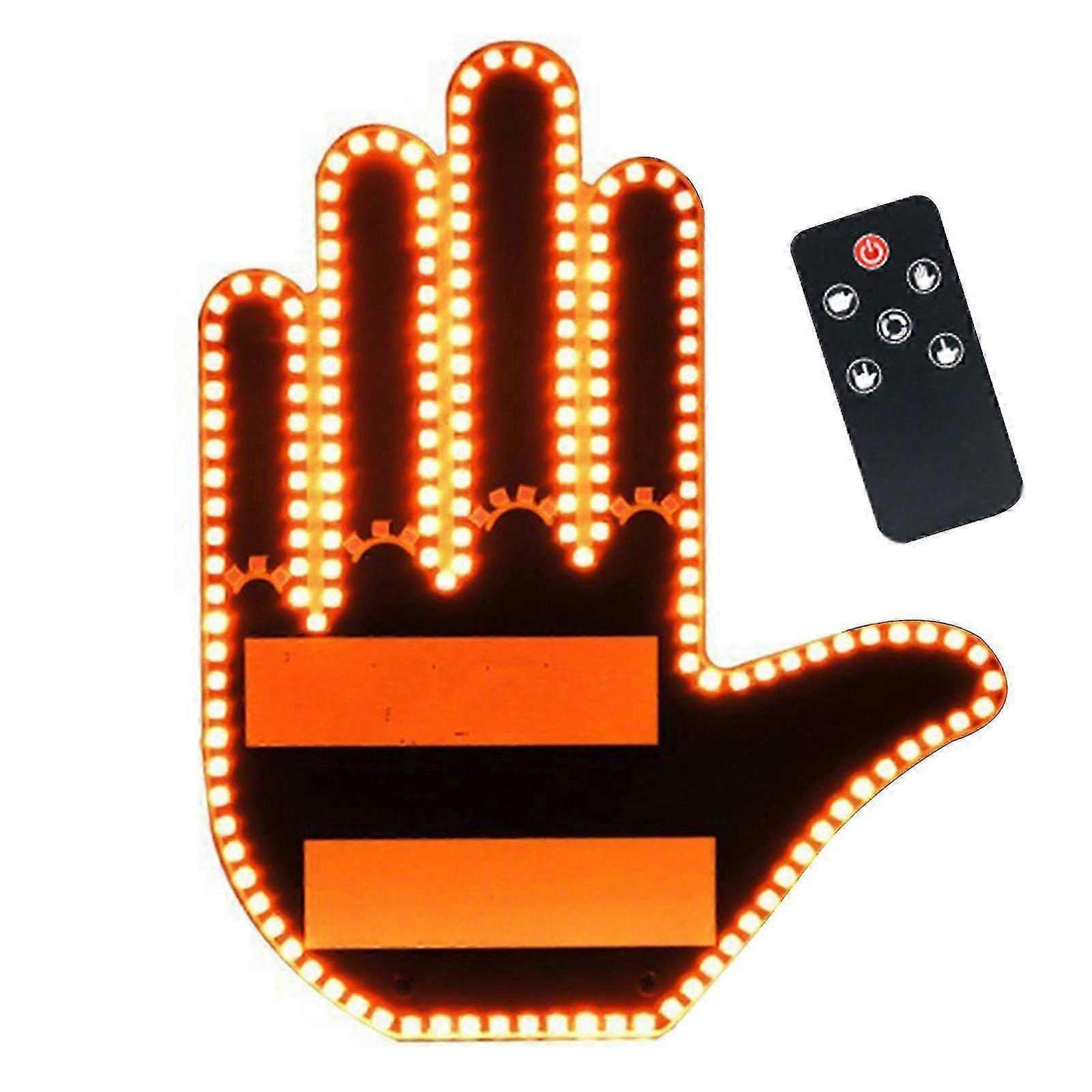 Car Gesture Tail Light LED Indicator with Remote Control Easy Install Back Window Sign Battery-powered Car Indicator Beam Car Gadget for Fun Safety-Go