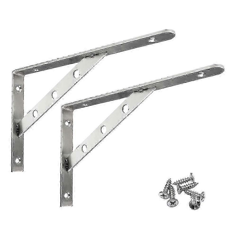 2pcs Heavy Duty Stainless Steel Bench Table Shelf Bracket Frame Triangle Support New