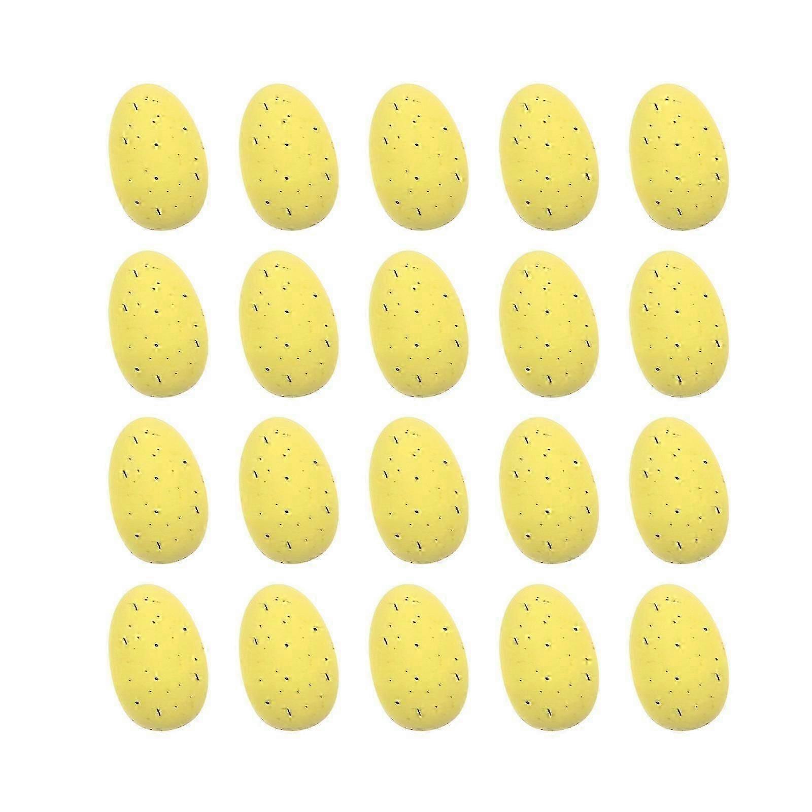 20pcs Simulation Colorful Plastic Easter-eggs Bright Plasticeggs Decorations Diy