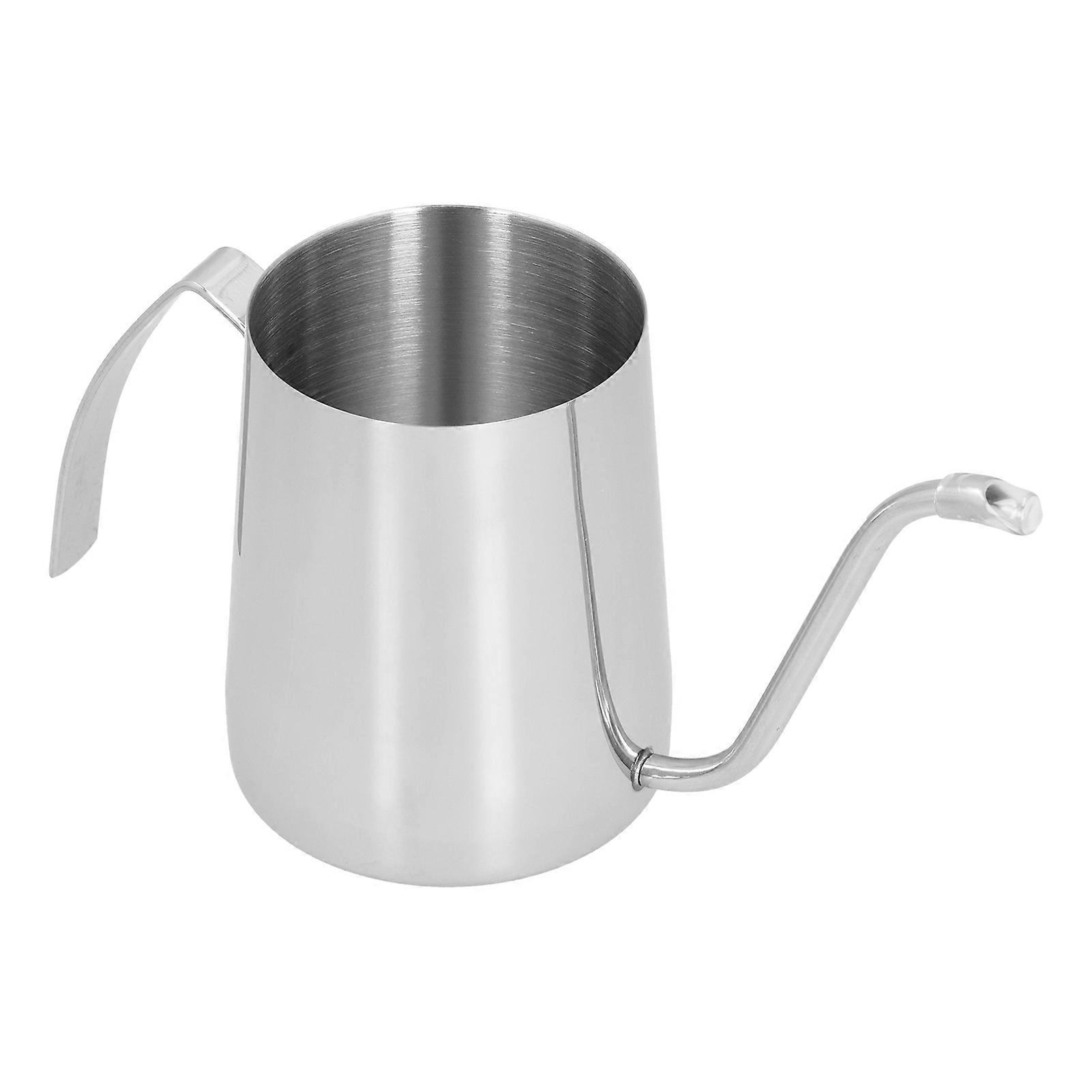 Long Spout Coffee Pot Stainless Steel Uncoated 350ml Capacity Lug-Handle Teapot Style