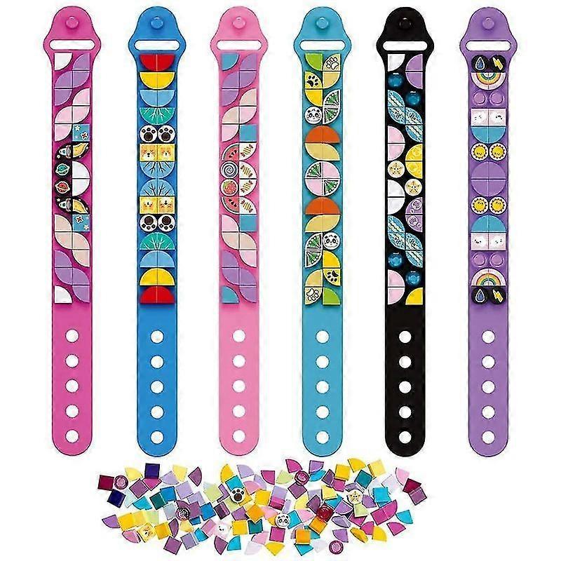 Minglan Dots Bracelets-bracelets 6pcs, Kids Building Blocks Dots Bracelets, Diy Creative Craft Bracelet Making Kit