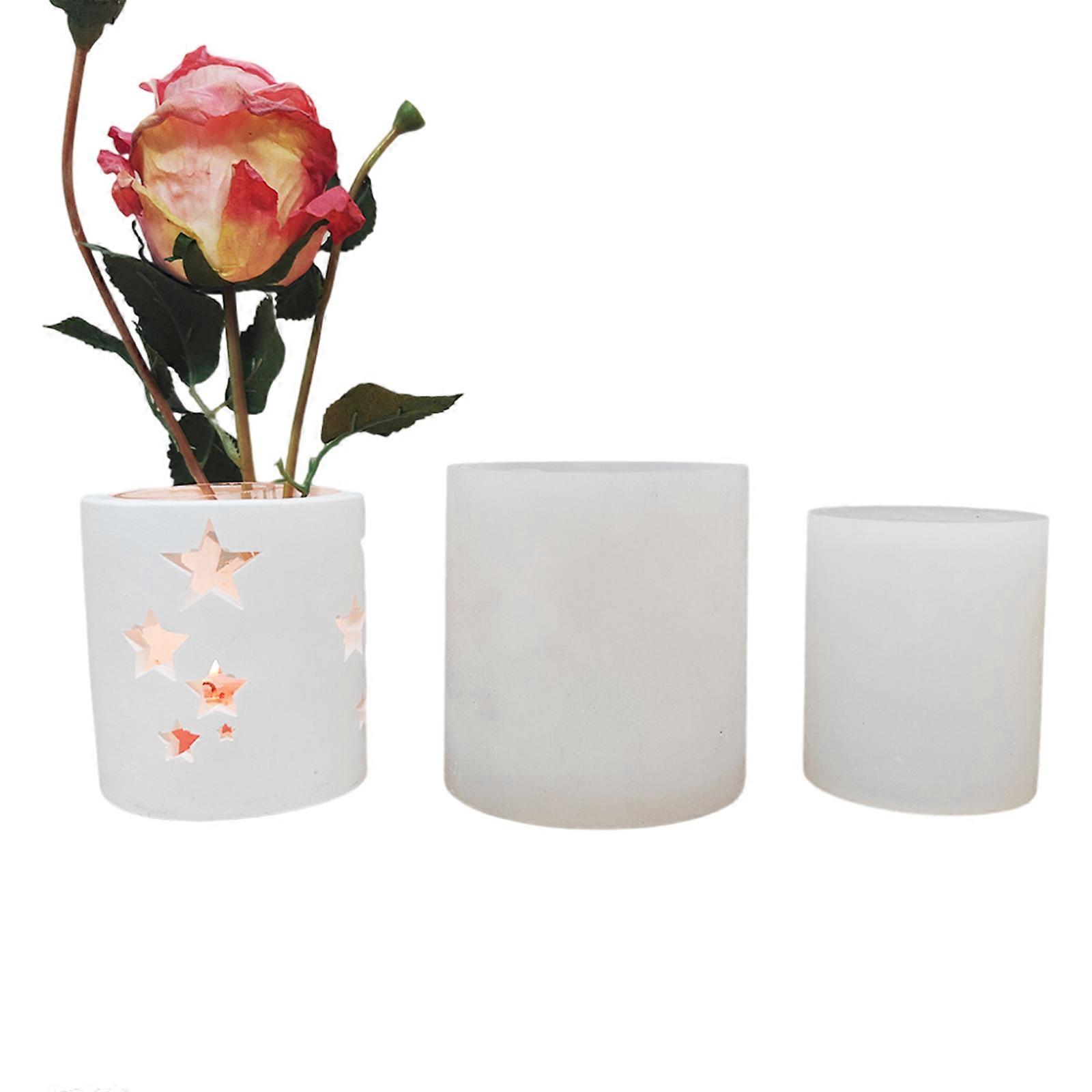 원형 Tealight 홀더 금형 오리지널 3D 캔들 홀더 실리콘 금형 에폭시 수지 프로젝트 및 계절 장식 S