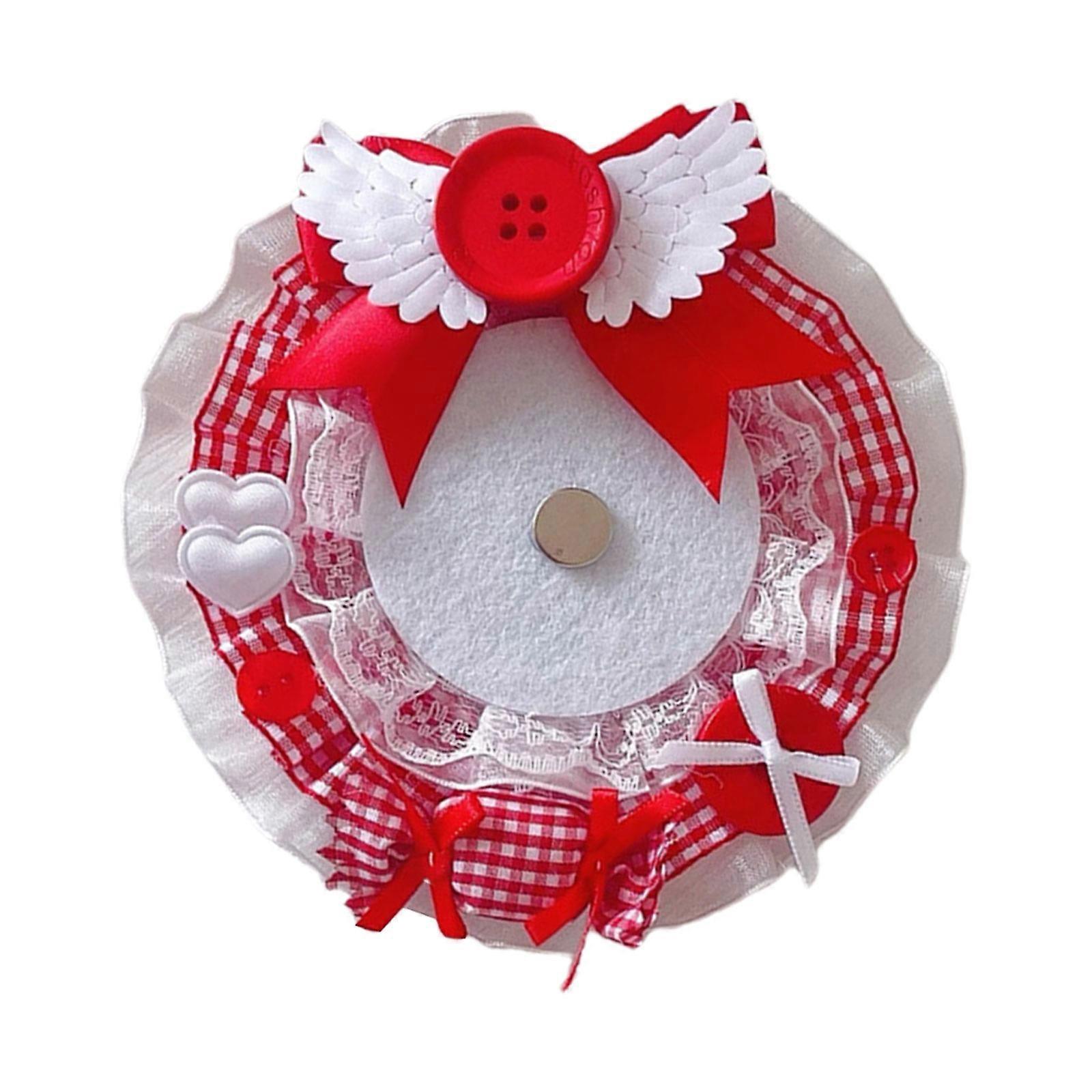 Youthful Lace Button Badge Stand Sweet Lace Button Candy Badge Display Holder For Fashionable Jewelry Presentation Red