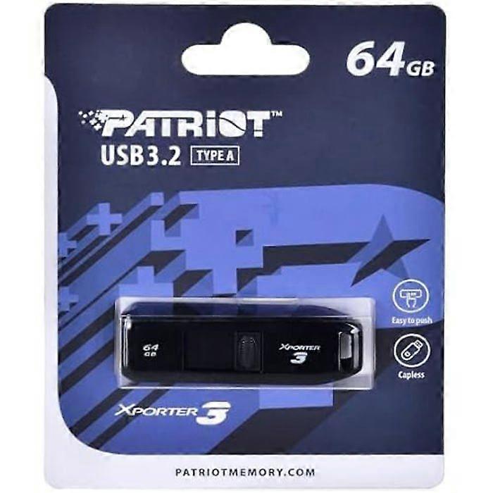 Σκληρός δίσκος - PATRIOT - XPorter 3 64 GB - USB-A 3.2 1ης γενιάς - Μαύρο