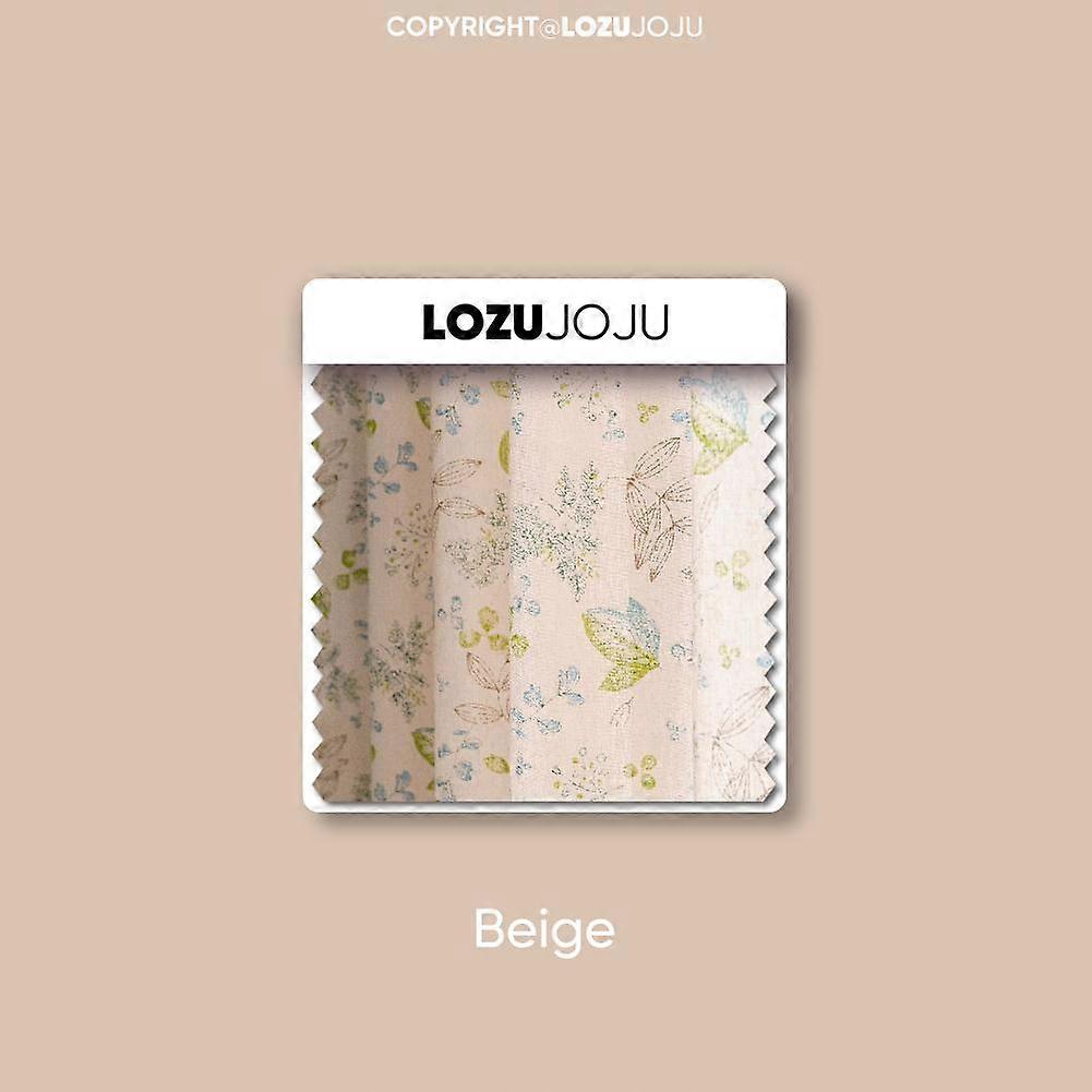 1PC LOZUJOJU Cotton and Linen Printed Beige Tassel Semi Blackout Curtains for Small Windows Balcony Home Decor