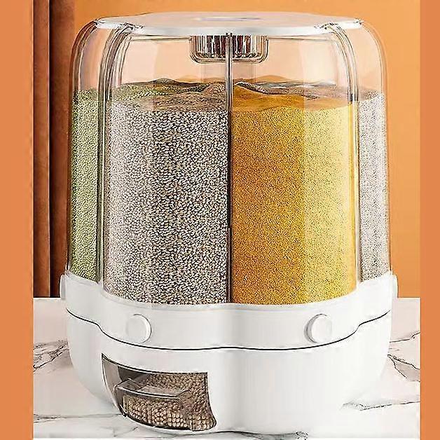 Rice Bucket Household Insect-proof Moisture-proof Rice Storage Box Rotatable Sealed Grain Storage Box Kitchen Partition Tool