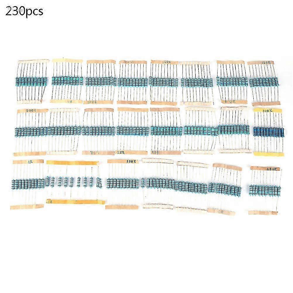 230Buc 23 Valori Rezistențe de film metalic Kit de sortiment de rezistență Componente electronice
