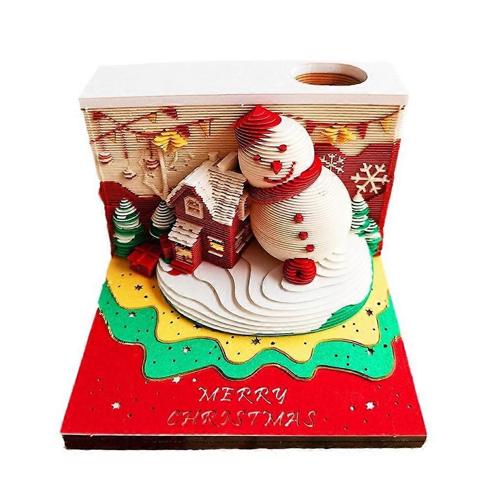 3D Notepad With Week Calendar 2025 Christmas Snowman Memo Pad Sticky Note