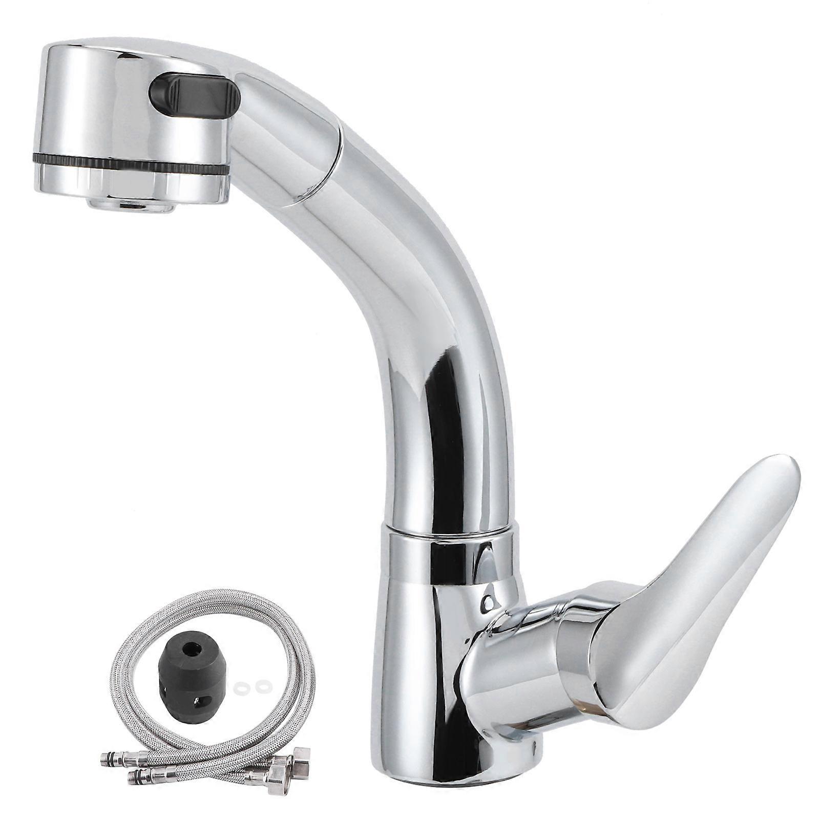 Pull-Out Kitchen Faucet with Adjustable Feature for Customization, Easy Install/Remove QuickNut for Hassle-Free Setup, Corrosion-Resistant Brass