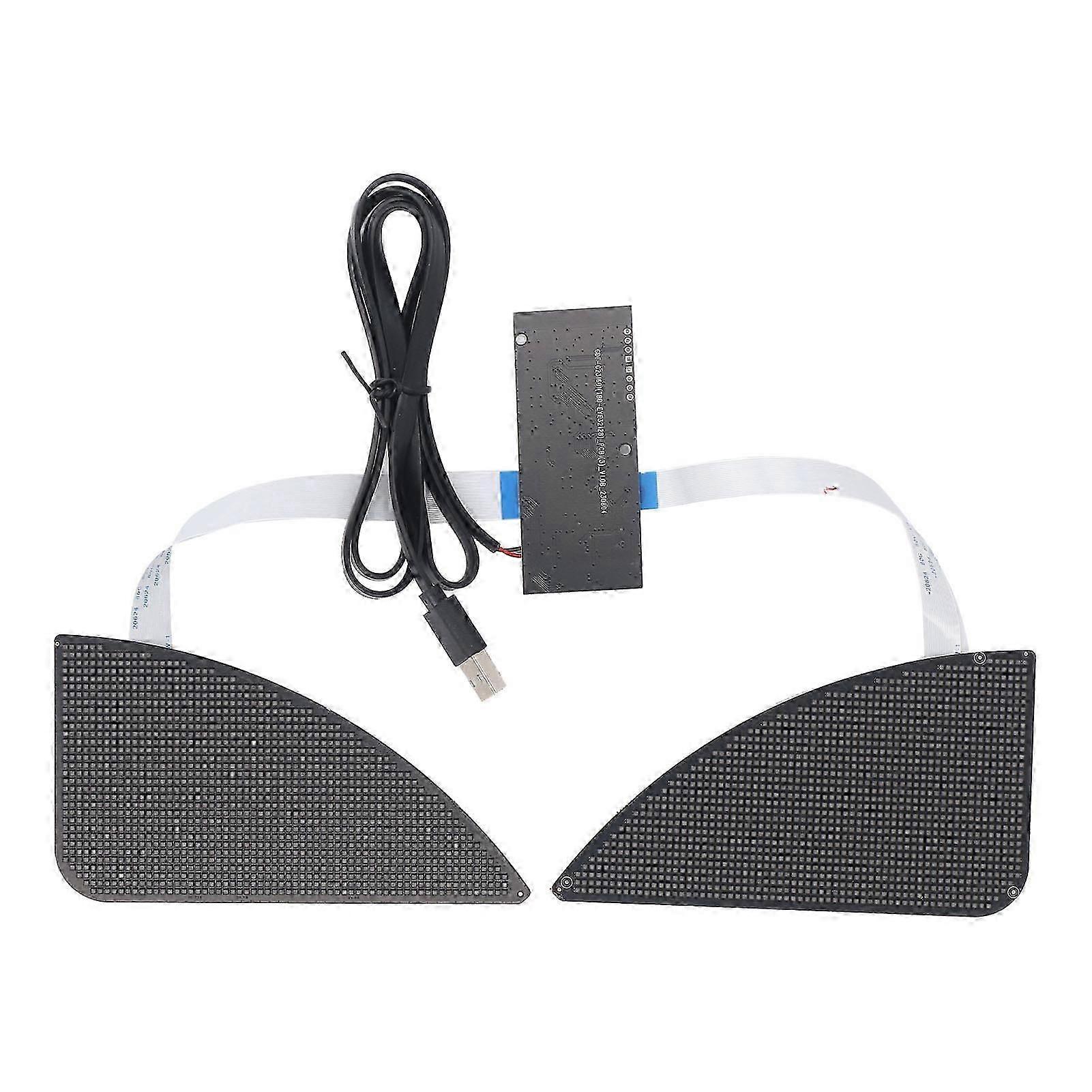 Programmable LED Sign APP Control 32x64 Dots Matrix Scrolling Flexible Digital Signs Eye Shaped for Car Backpack