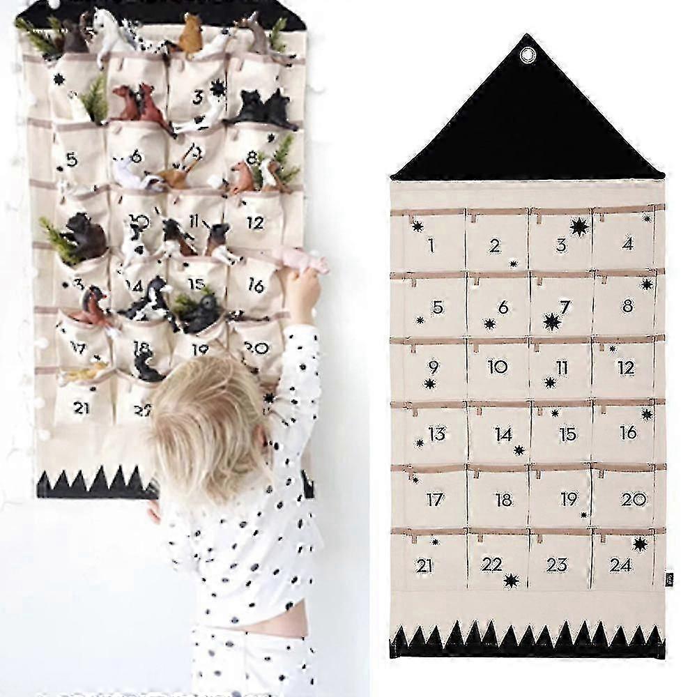 24 Advent Kalender Jul Nedräkning jul jul jul hängande fickor gåva