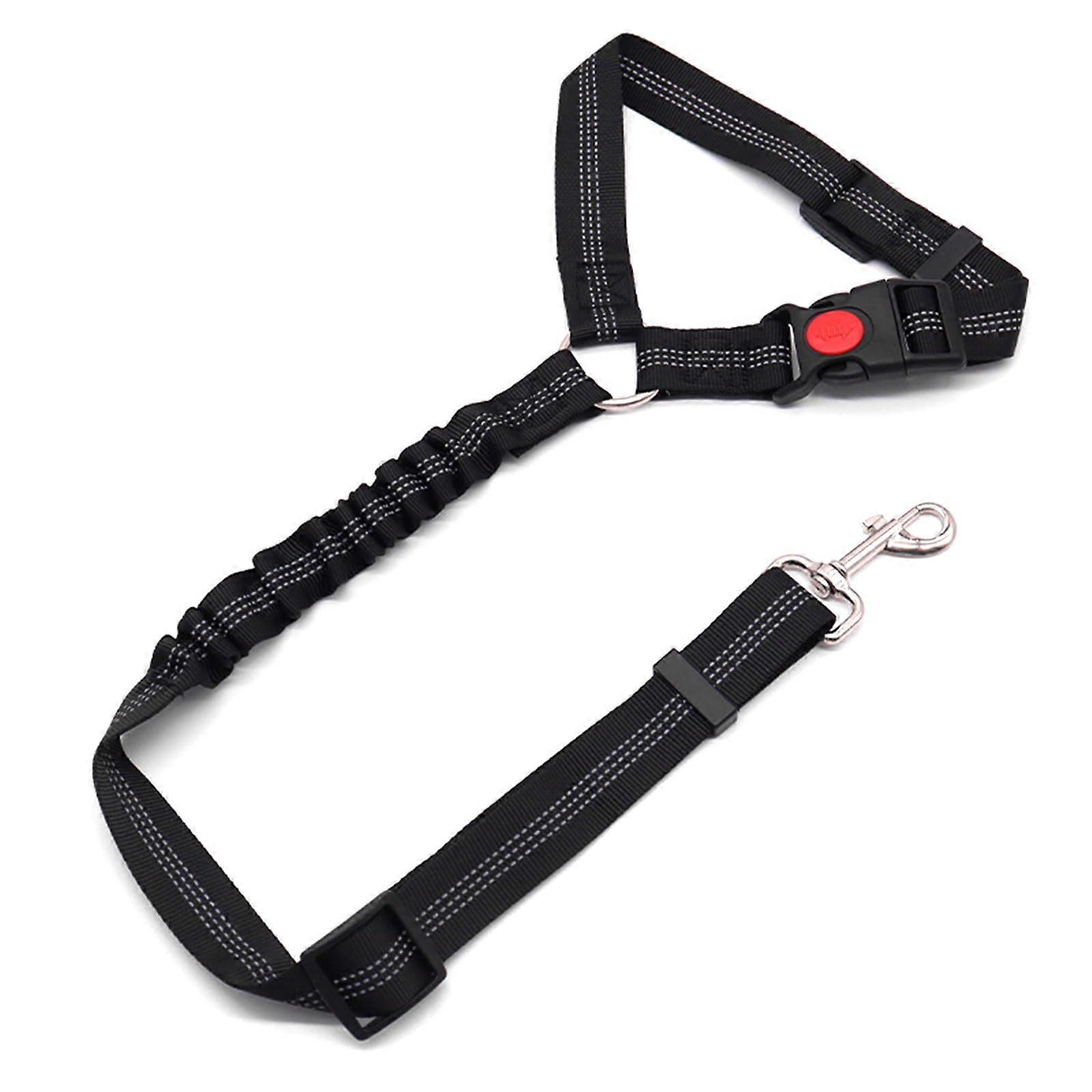 Adjustable Pet Safety Belt for Dogs and Cats - Nylon Fabric Car Restraint, Compatible with All Vehicle Models, Size Adjustable