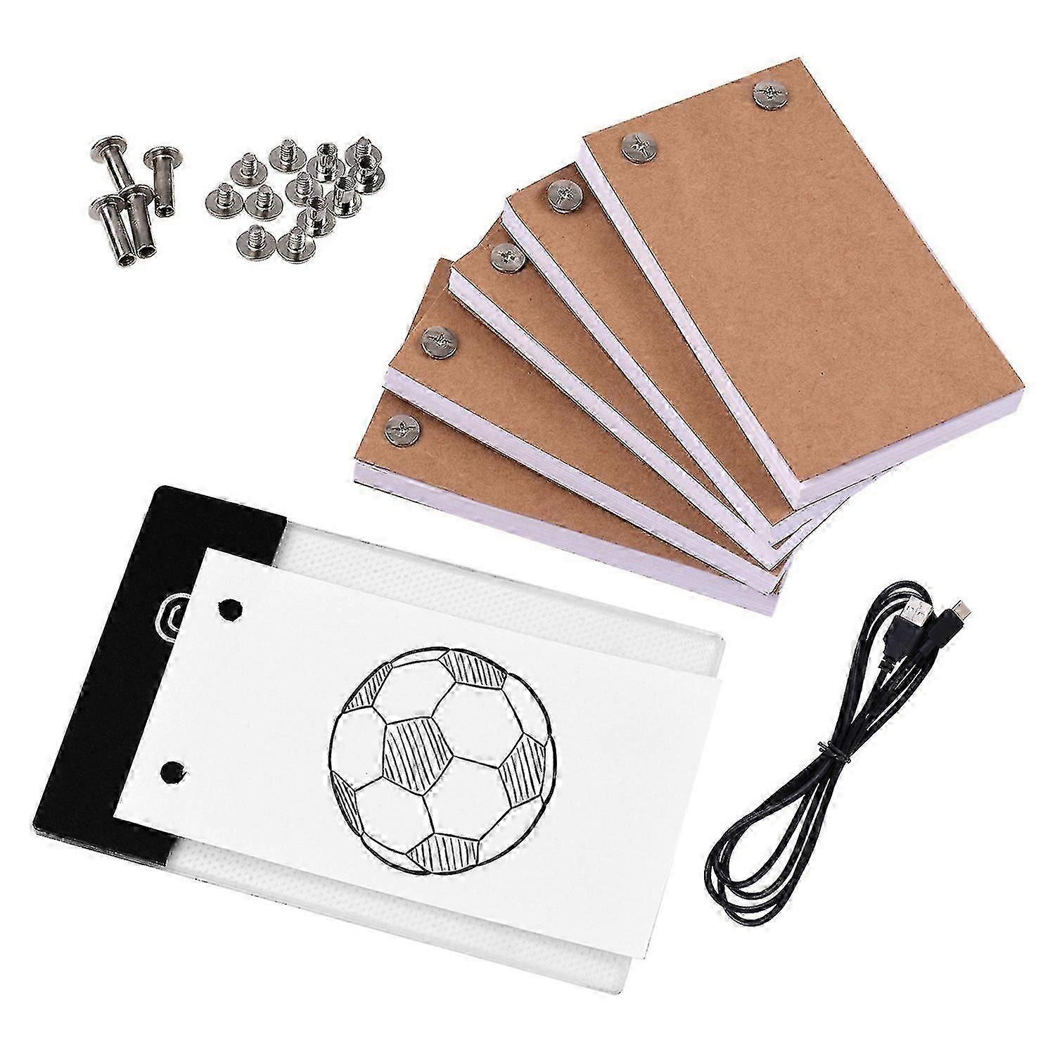 Flip Book Kit with Light Pad LED Light Box Tablet 300 Sheets Drawing Paper Flipbook with Binding Scr