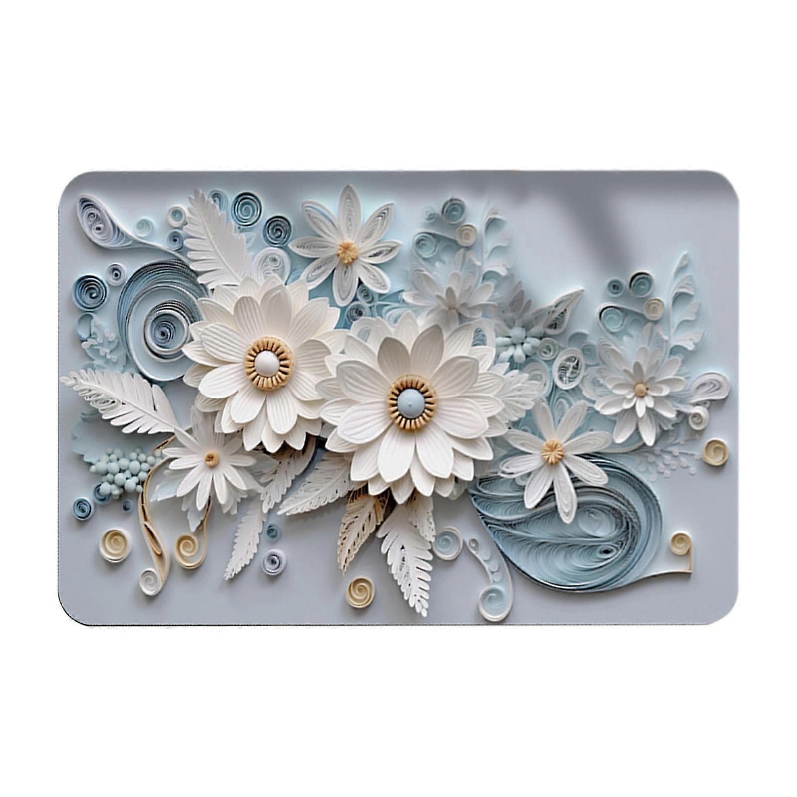 Minimalist Decor Diatomite Three-dimensional Flower Floor Mat Bathroom Non-slip Mat Quickdrying Soft Foot Mat Machine Washable Foot Mat