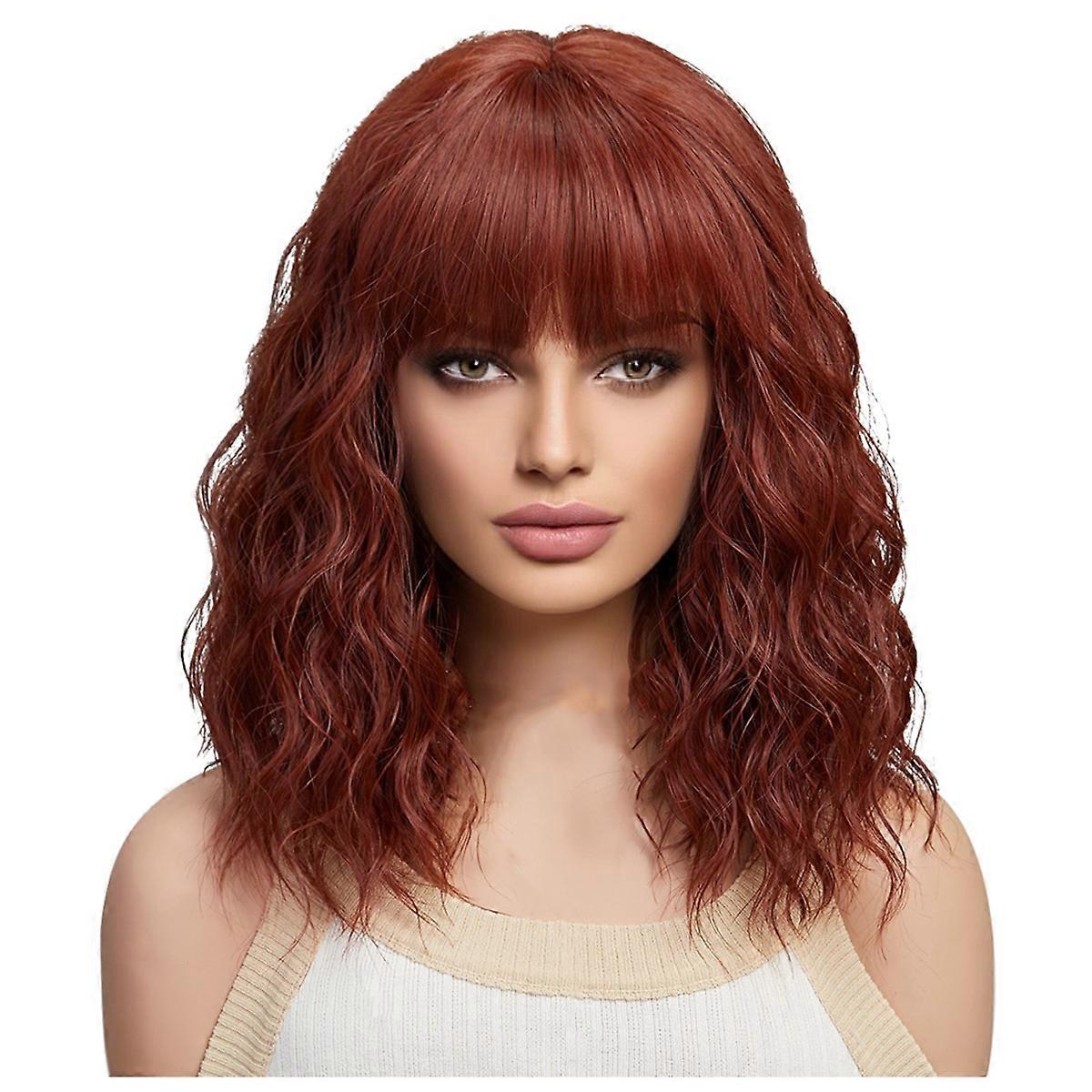 Short Curly Ash Synthetic Wigs for Women Daily Cosplay Natural Wig-C