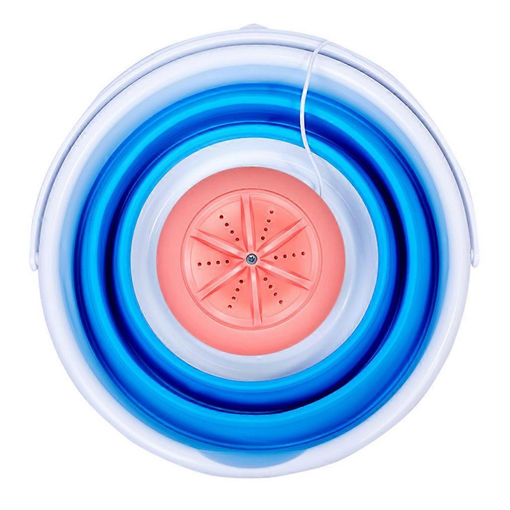 Mini Portable Folding Washing Machine Storage 10L Large Capacity for Turbine Washer USB Rechargeable Environmentally  Pink