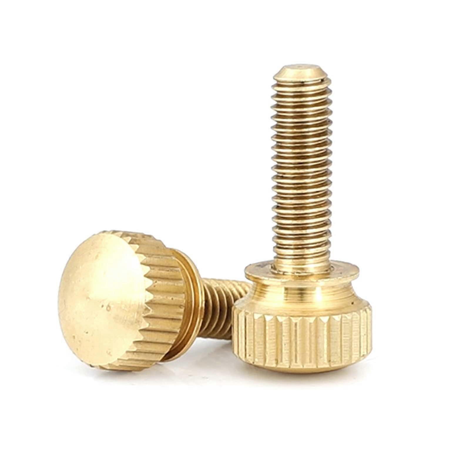 Hand Twist Screw 10-Piece Brass Knurled Screws Set M3 M4 M5 M6 M8 for Hand Tighten