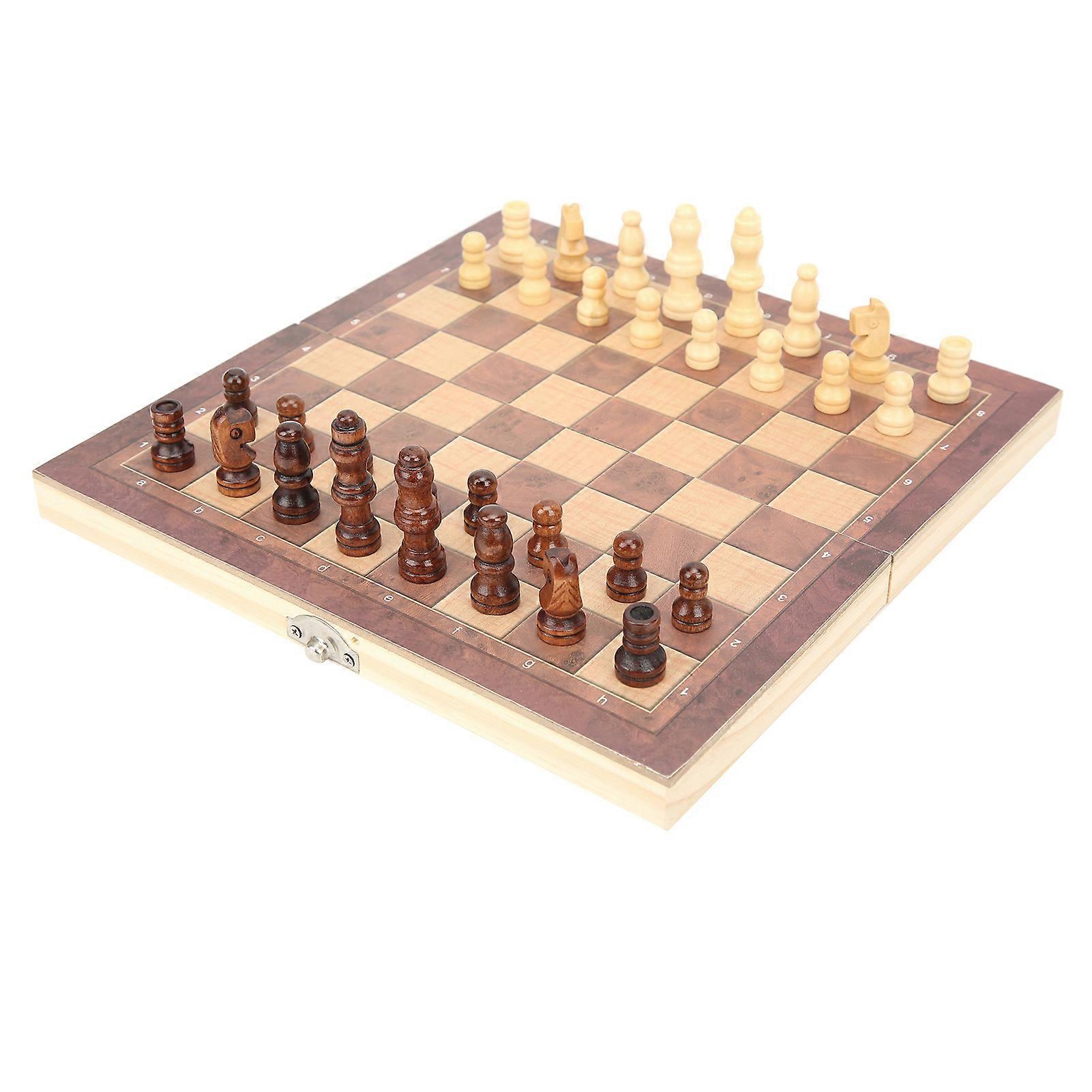 3-in-1 Folding Chess Checkers Gobang Board Game 29 x 29 cm