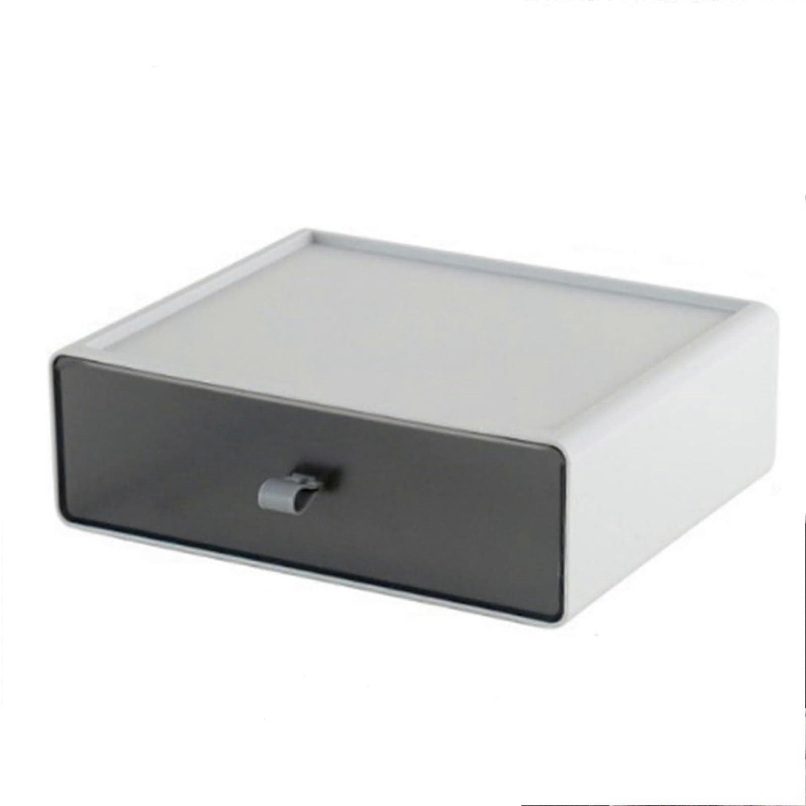 Table Drawer Storage Box - Stackable Plastic Organizer for Stationery, Office Supplies, and Cosmetics - Multi-Compartment Design