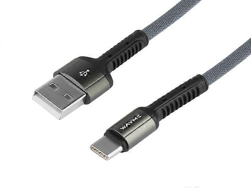 WAYME Microfiber Braided Charging & Sync Cable, 200 cm, USB > USB-C