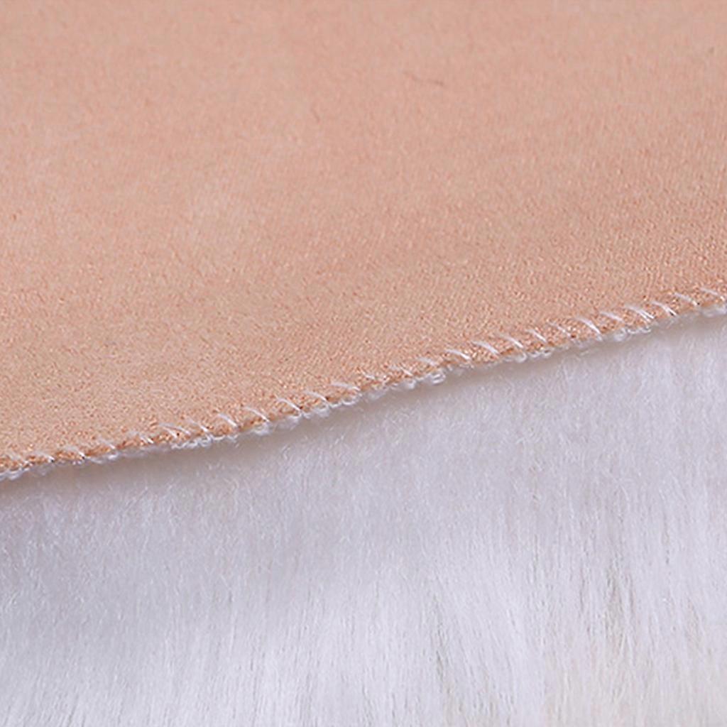 Artificial Wool Rug Hairy Carpet Bedroom Bedside Rectangular Floor Mat Thickened  White