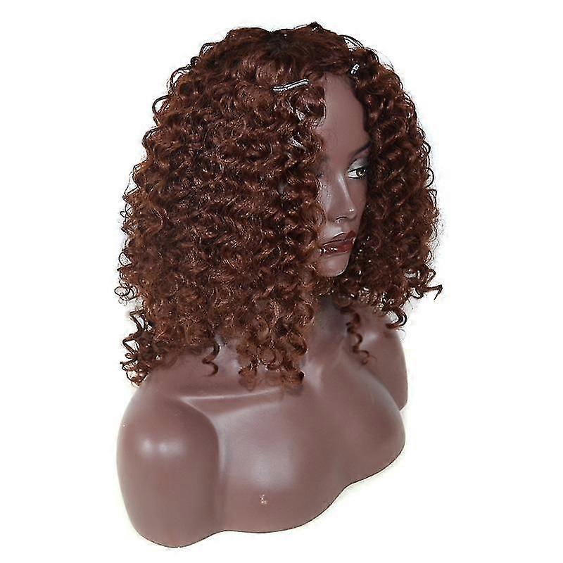 Lady Middle Parting Fluffy Curly Wig