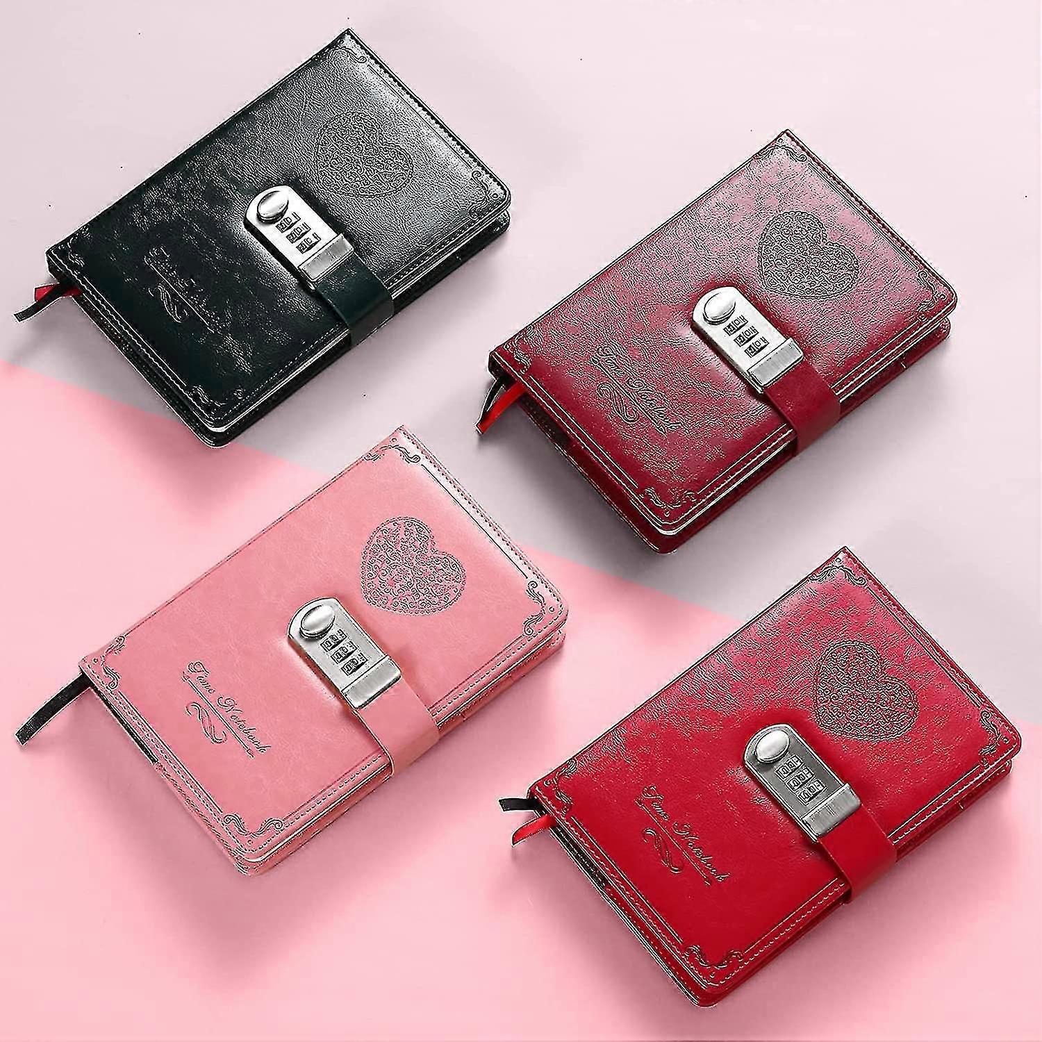 Diário com bloqueio para meninas - Código de segurança Locking Journal Cute Secret Diaries Notebook com bloqueio de combinação para mulheres adultas B6