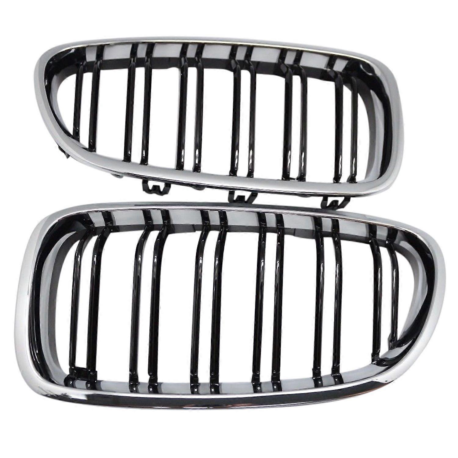 Calandre avant à double aileron argenté et noir pour F10 F11 5 2010-2015
