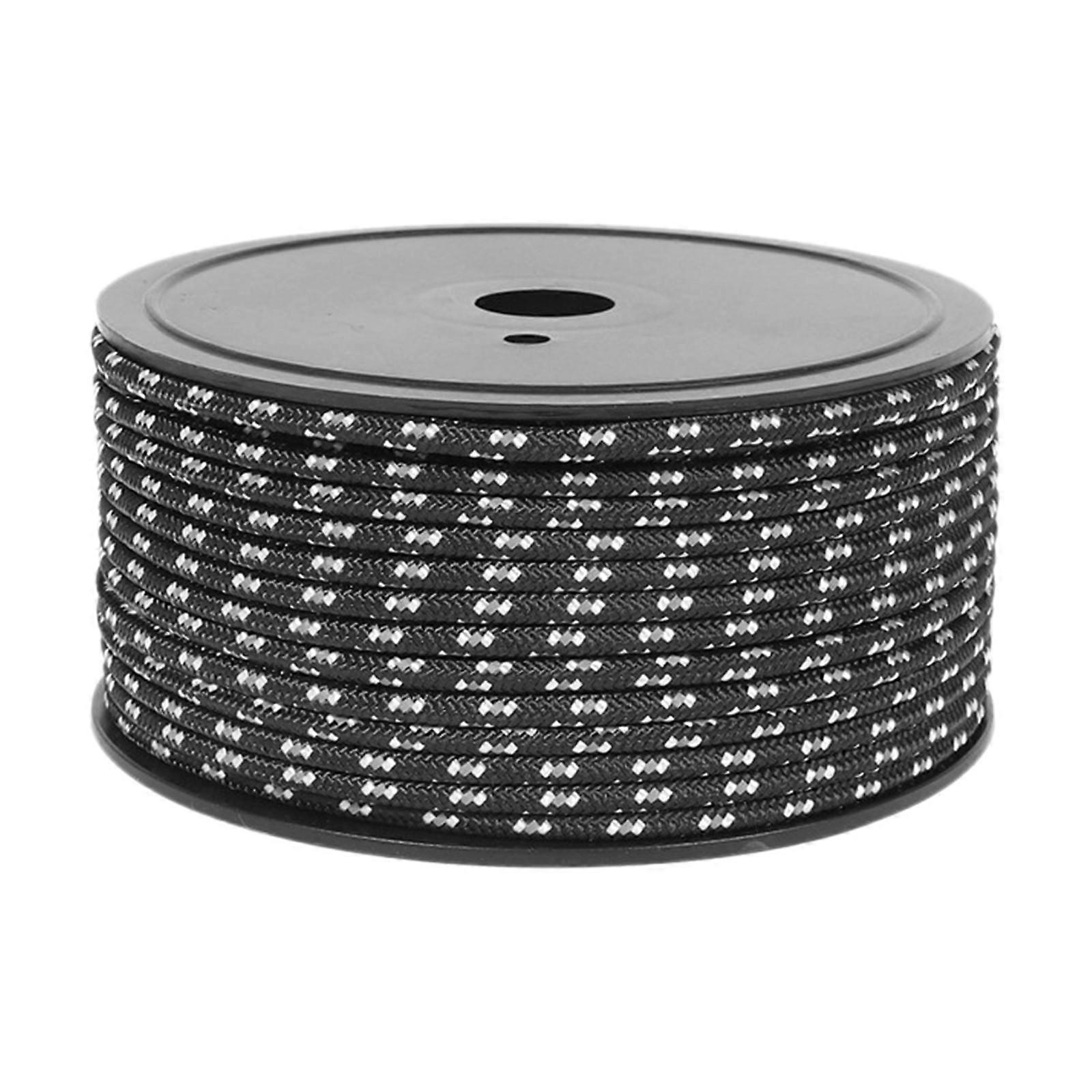 50m Reflective Guyline Solid Braid Camping Rope Nylon Rope 4mm Thickness
