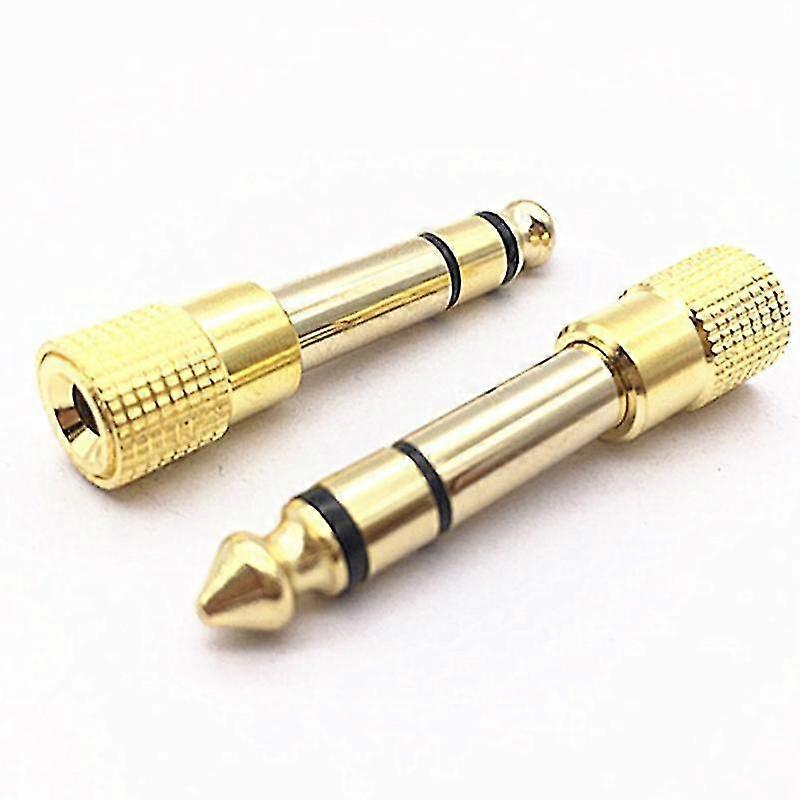 6.35MM Male To 3.5MM Female Converters 1/4" Male 1/8" Female 6.35 To 3.5 Jack Headphone Audio Adapter Microphone Connector Stereo Audio Jack Converter