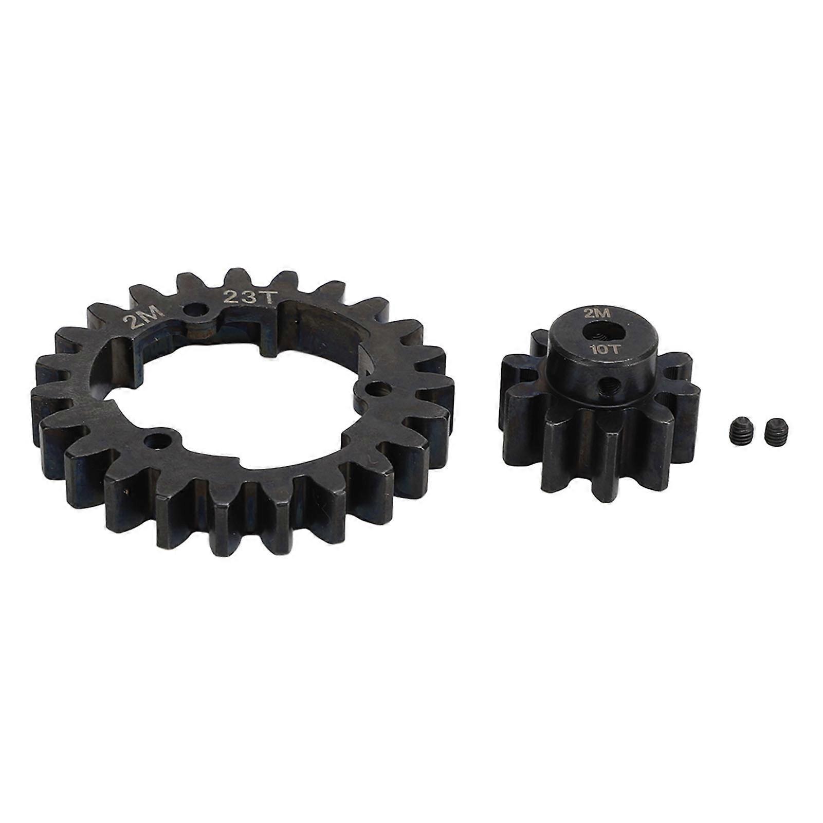 23 Tooth 2 Mod Hardened Steel Spur Gear with Motor Pinion Gear for RC Car E Revo 2.0 10 Tooth Upgrade Parts