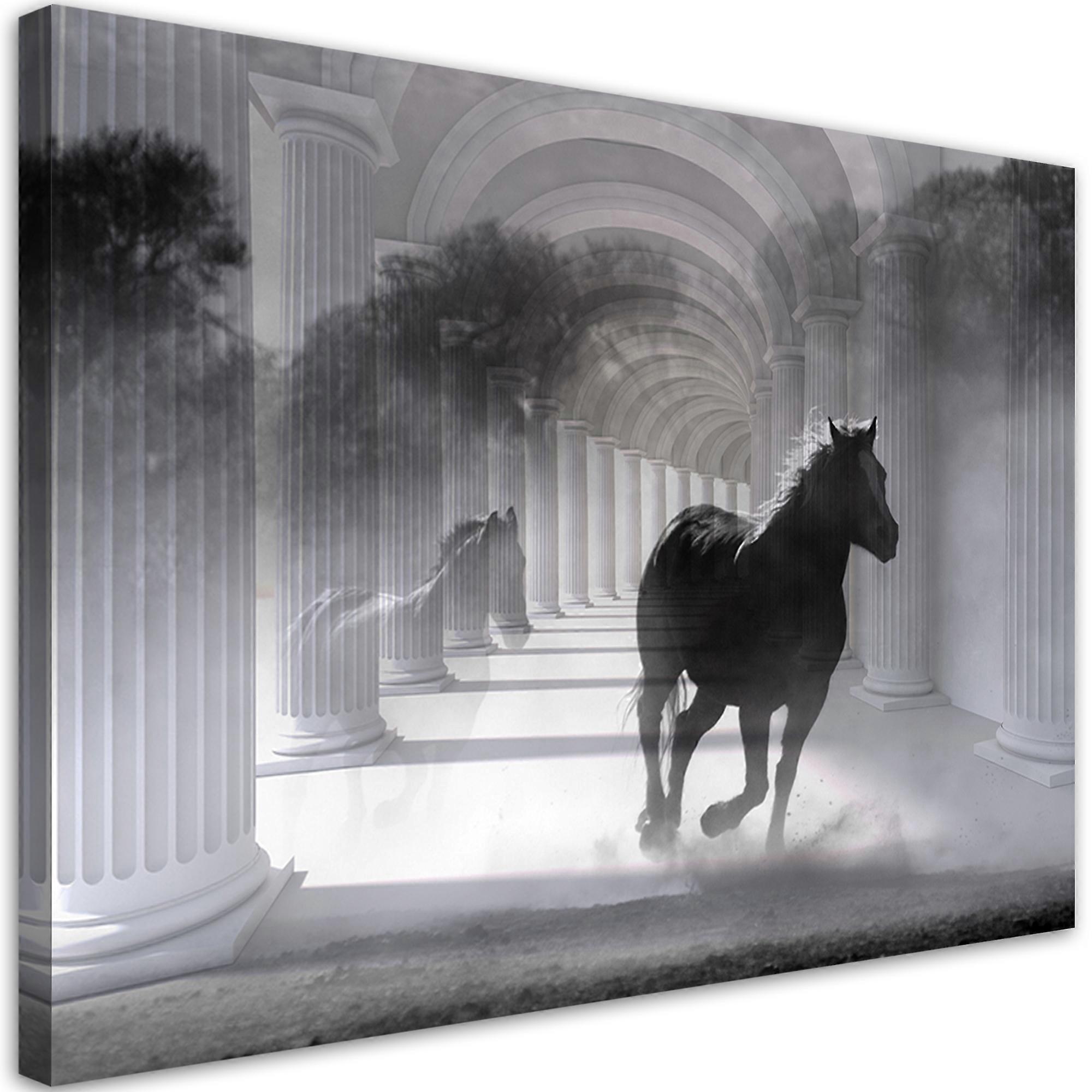 Fotobehang, Rennend paard 3D - 60x40