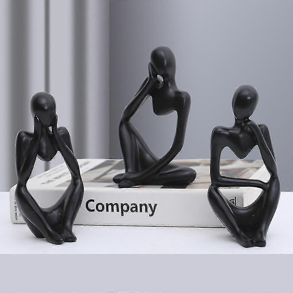 Modern Thinker Statue Abstract Sculpture Mini Ornament Home Decoration Crafts Figurine Yg