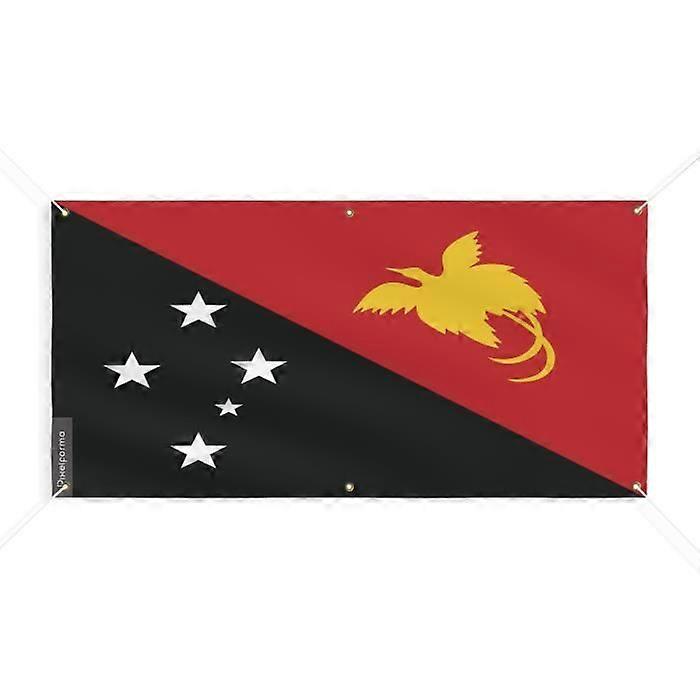 Papua New Guinea Flag Banner 6 Grommets 160x320cm Polyester