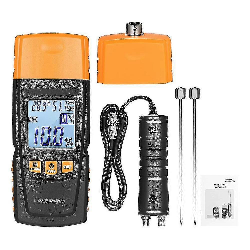 Wood Moisture Meter With Long Probe Digital Firewood Moisture Meter For Lumber Pin Type Moisture De