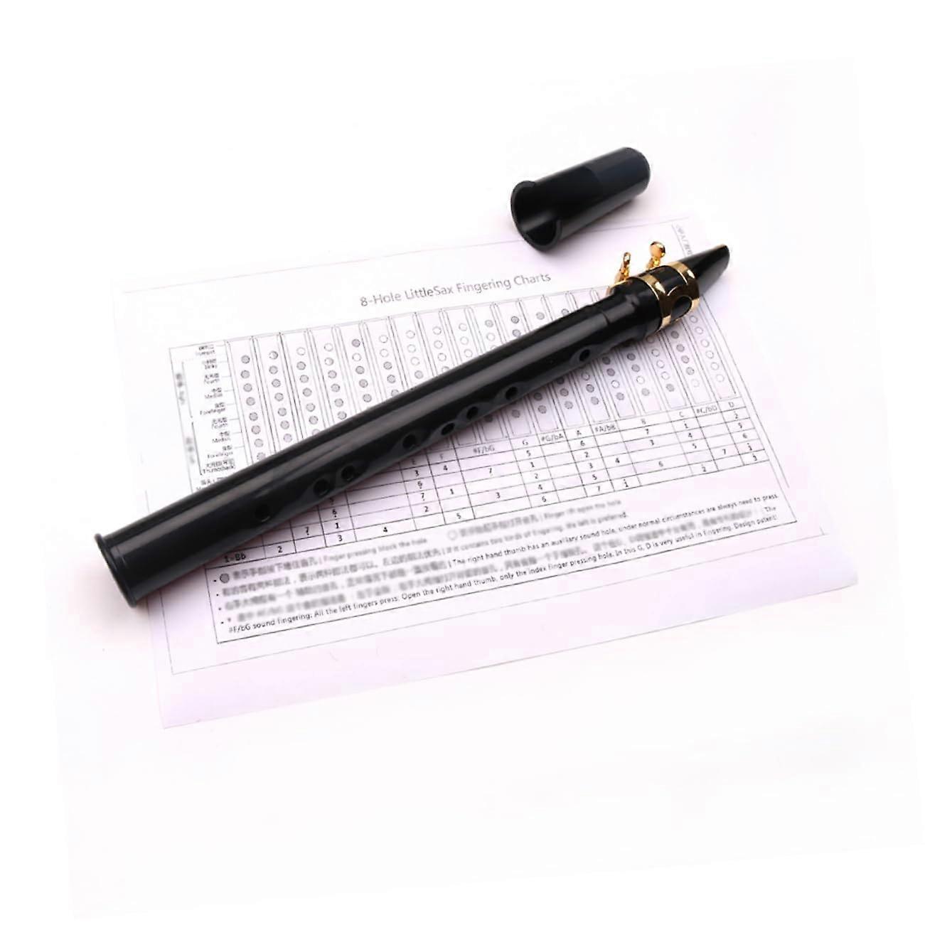 Little Saxophone Pocket Saxophone for Beginners - Black Woodwind Instrument with Straight Port Design for Travel and Music Lovers